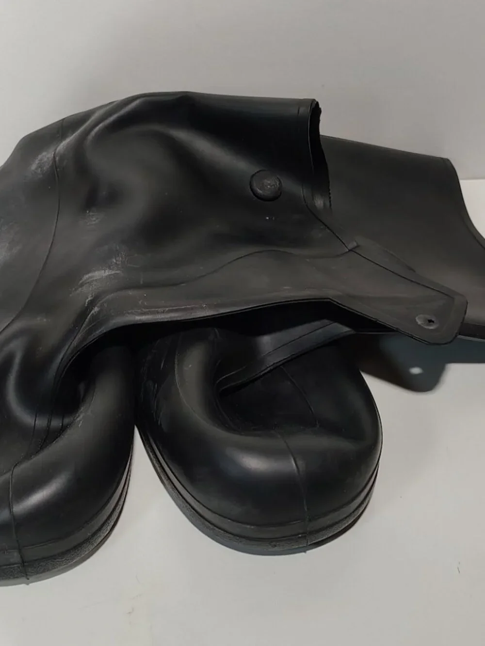 Tingley Black 10” Work Boots Rubber Overshoes Adult XL (11-12.5) VTG